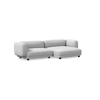 Osborn 2-Seat 2-Pc L Double Chaise Sectional, Yarn Dyed Linen Weave, Alabaster, CS