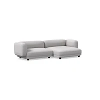 Osborn 2-Seat 2-Pc L Double Chaise Sectional, Yarn Dyed Linen Weave, Alabaster, CS