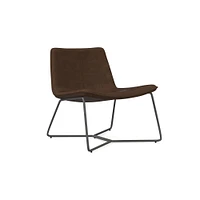 Slope Leather Lounge Chair, Saddle Leather, Nut, Charcoal