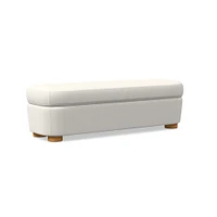 Leroy Storage Bench Performance Yarn Dyed Linen Weave Alabaster Almond on Ash Poly