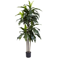 Faux Dracaena Marginata Plant, Pink, 2ft