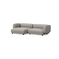 Osborn 2-Seat 2-Pc L Double Chaise Sectional, Yarn Dyed Linen Weave, Alabaster, CS