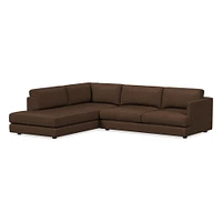 Haven 108" Right Multi Seat 2-Piece Bumper Chaise Sectional, Standard Depth, Saddle Leather, Nut