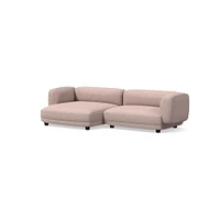 Osborn 2-Seat 2-Pc L Double Chaise Sectional, Yarn Dyed Linen Weave, Alabaster, CS