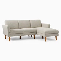 Oliver 79" Left 2-Piece Chaise Sectional, Twill, Dove, Walnut