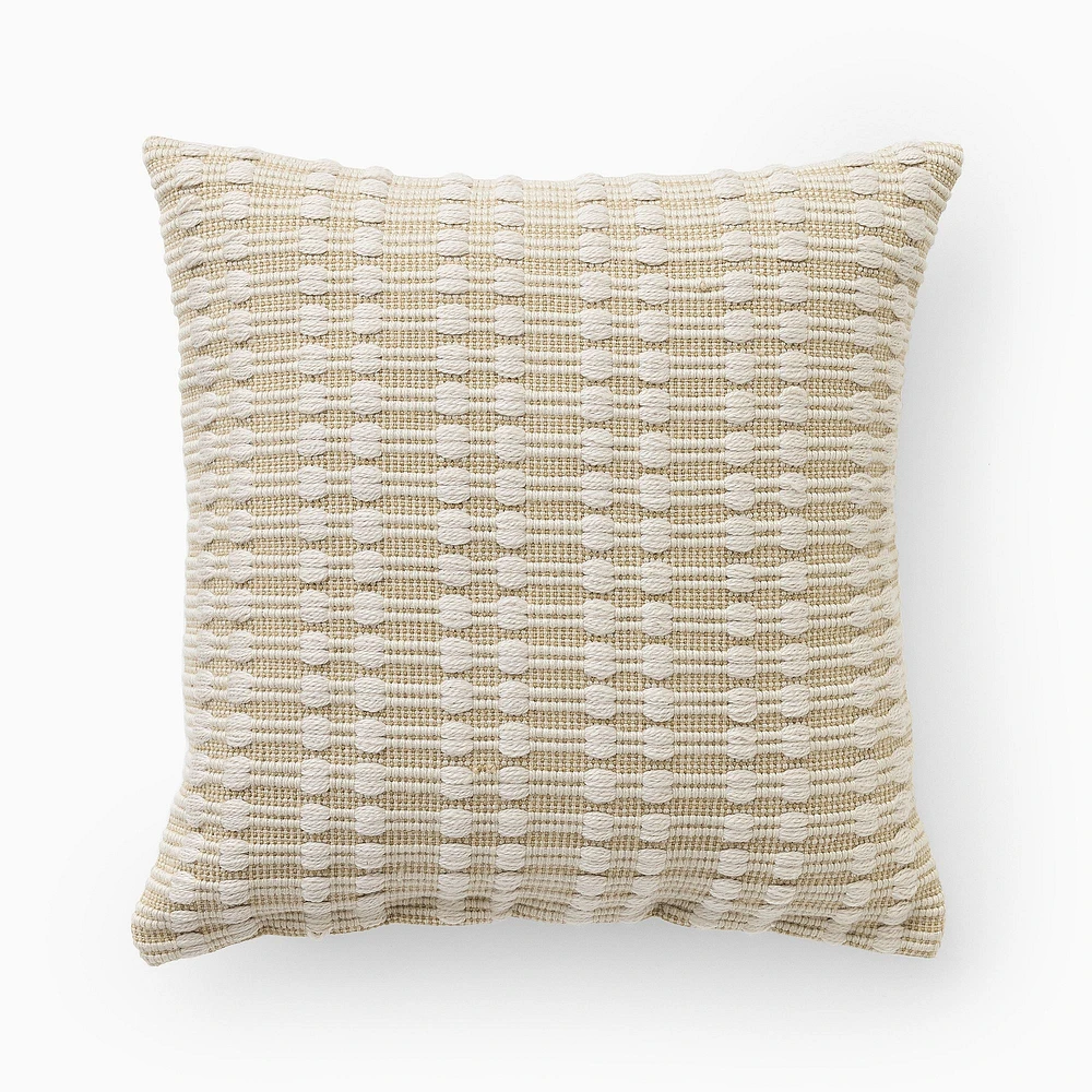 Outdoor Chunky Linear Pillow, 20x20, Alabaster