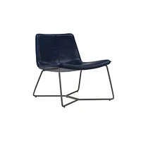 Slope Leather Lounge Chair, Saddle Leather, Nut, Charcoal