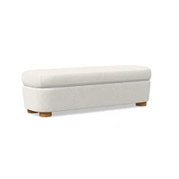 Leroy Storage Bench Performance Yarn Dyed Linen Weave Alabaster Almond on Ash Poly