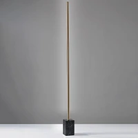 Modern LED Marble Washer Floor Lamp, Brass & Black