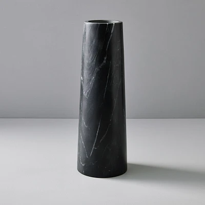 Pure Foundation Marble Vase, Black, Medium