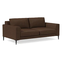 Harper 86" Sofa, Saddle Leather, Nut, Dark Bronze