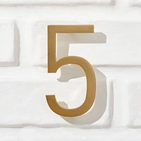 Modernist House Numbers, Antique Brass, #0