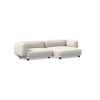 Osborn 2-Seat 2-Pc L Double Chaise Sectional, Yarn Dyed Linen Weave, Alabaster, CS