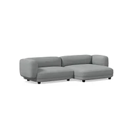 Osborn 2-Seat 2-Pc L Double Chaise Sectional, Yarn Dyed Linen Weave, Alabaster, CS