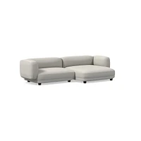 Osborn 2-Seat 2-Pc L Double Chaise Sectional, Yarn Dyed Linen Weave, Alabaster, CS