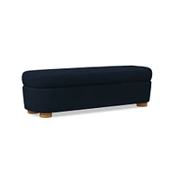 Leroy Storage Bench Performance Yarn Dyed Linen Weave Alabaster Almond on Ash Poly