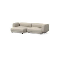 Osborn 2-Seat 2-Pc L Double Chaise Sectional, Yarn Dyed Linen Weave, Alabaster, CS