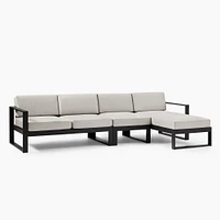 Portside Aluminum Outdoor 116 3-Piece Chaise Sectional, Dark Bronze