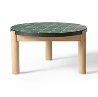 Lima 32" Coffee Table, Reef,Green, Tile,wood