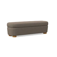 Leroy Storage Bench Performance Yarn Dyed Linen Weave Alabaster Almond on Ash Poly