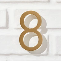 Modernist House Numbers, Antique Brass, #0