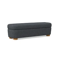 Leroy Storage Bench Performance Yarn Dyed Linen Weave Alabaster Almond on Ash Poly