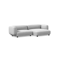 Osborn 2-Seat 2-Pc L Double Chaise Sectional, Yarn Dyed Linen Weave, Alabaster, CS