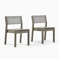 Portside Stacking Dining Chair, Weathered Gray, Set of 2