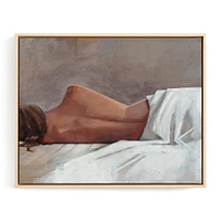 Draped Figure Study White by Rachel Nelson, Wood Frame, Full Bleed, 14x11