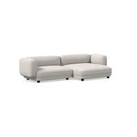 Osborn 2-Seat 2-Pc L Double Chaise Sectional, Yarn Dyed Linen Weave, Alabaster, CS