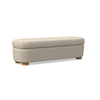 Leroy Storage Bench Performance Yarn Dyed Linen Weave Alabaster Almond on Ash Poly