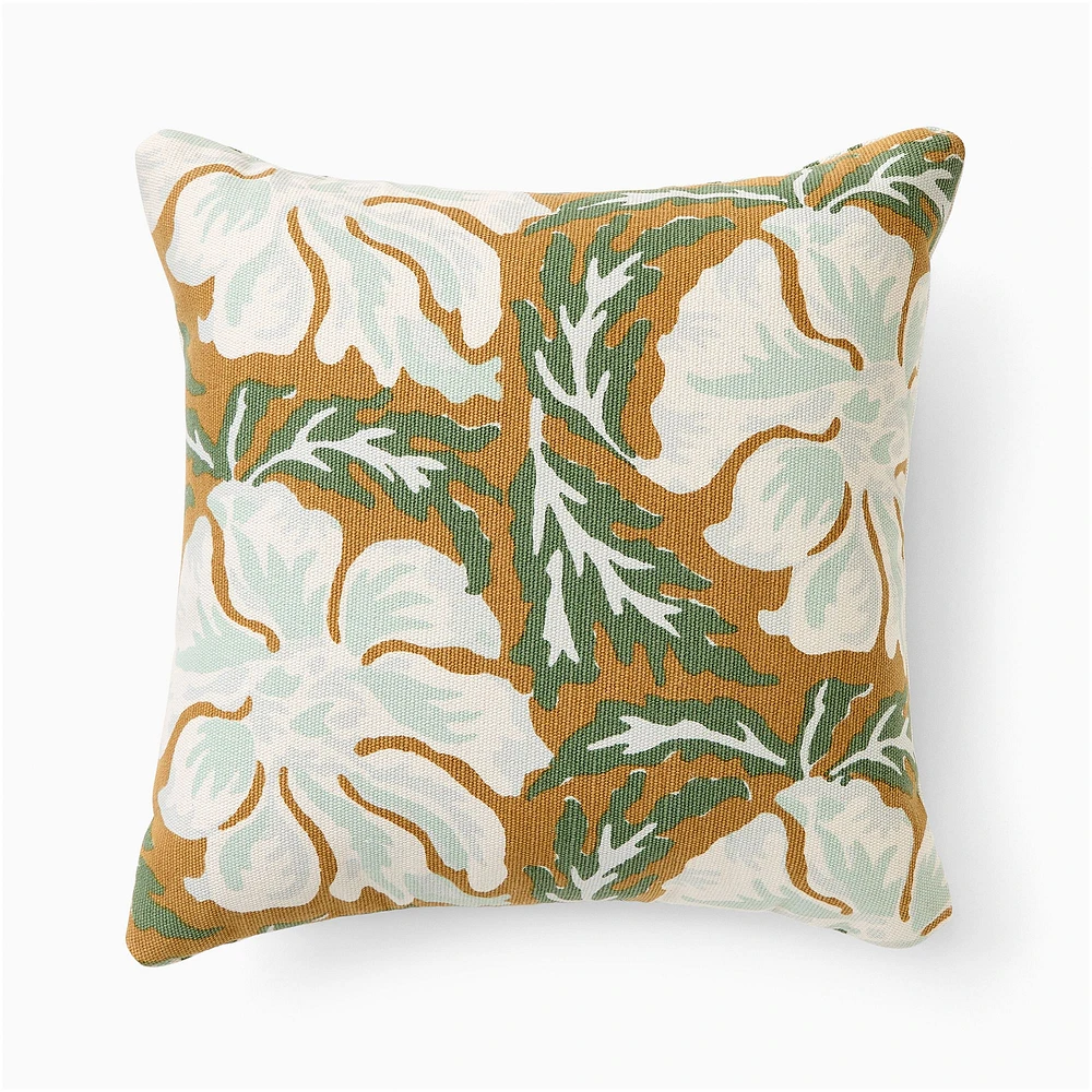 Outdoor Jamie Floral Pillow, 20x20, Honey