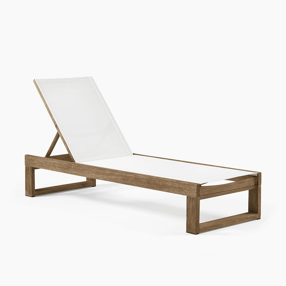 Portside Textilene Chaise Lounge, Driftwood