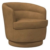 Viv Swivel Chair, Poly, Saddle Leather, Nut