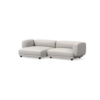 Osborn 2-Seat 2-Pc L Double Chaise Sectional, Yarn Dyed Linen Weave, Alabaster, CS