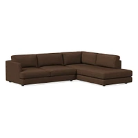 Haven 108" Right Multi Seat 2-Piece Bumper Chaise Sectional, Standard Depth, Saddle Leather, Nut