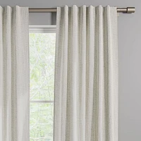 Cotton Canvas Bomu Curtain w/ BO, Set of 2, Stone Gray, 48x84