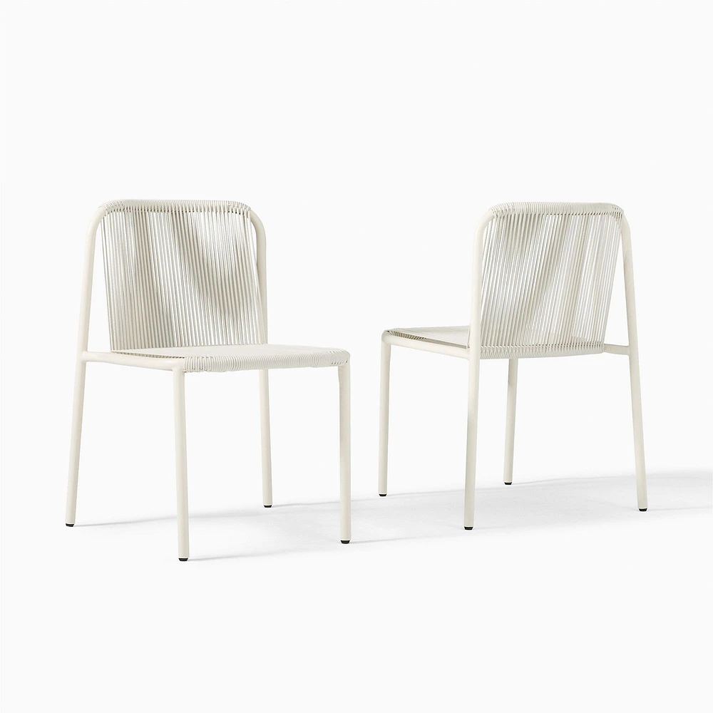 Oceana Outdoor Dining Chair, Set of 2, Ivory