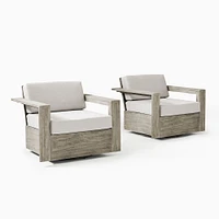 Portside Outdoor Swivel Chair, Driftwood, Pearl Gray, Individual