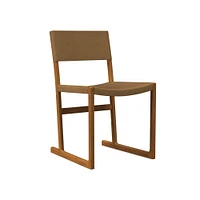 Clyde Leather Dining Chair, Saddle Leather, Nut, Blonde