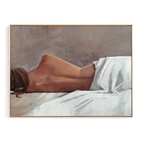 Draped Figure Study White by Rachel Nelson, Wood Frame, Full Bleed, 14x11