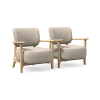 Sylvan Set of 2: Chair, Yarn Dyed Linen Weave, Alabaster, Blonde