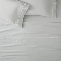 European Flax Linen Pom Sheet Set, Full, White