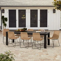 Outdoor Dining Set: Playa 67.5 - 90 Rectangle Expandable Table, Black + Slope Collection Charcoal Chair