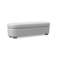 Leroy Storage Bench Performance Yarn Dyed Linen Weave Alabaster Almond on Ash Poly