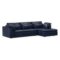 Harmony Mod Sleeper Sofa Right Storage Chaise Sectional, Ludlow Leather, Cumin