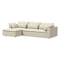 Harmony Modular 123" Left Multi-Seat 2-Piece Sleeper Storage Sectional, Saddle Leather, Nut