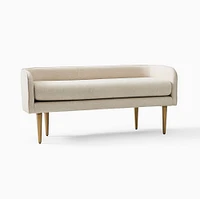 Celine Bench, Performance Distressed Velvet, Pewter, Brass