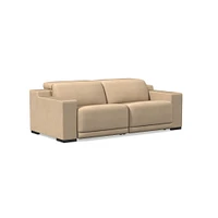 Dalton Leather Motion Set 03 2-Piece Sofa Trillium Saddle Nut Black