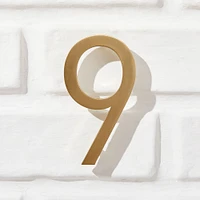 Modernist House Numbers, Antique Brass, #0